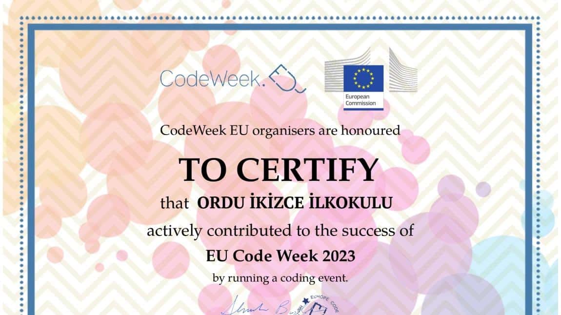 Minik Kalpler Kodluyor Bilgisayarsız kodlama etkinliği Avrupa kod haftası